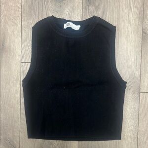 Black Sleeveless Knit Top